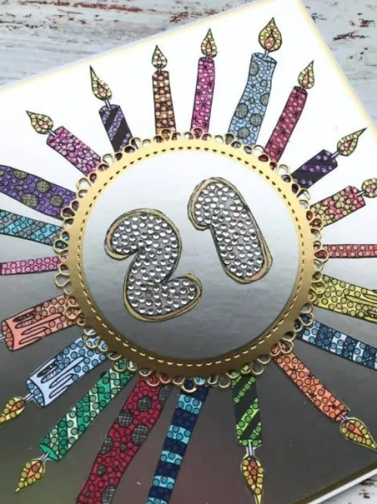 Craft Buddy Sparkling Numbers A5 Crystal Art Stamp Set New