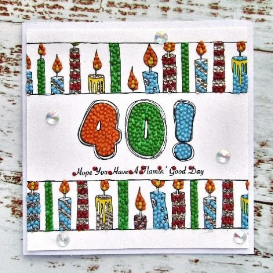 Craft Buddy Sparkling Numbers A5 Crystal Art Stamp Set New