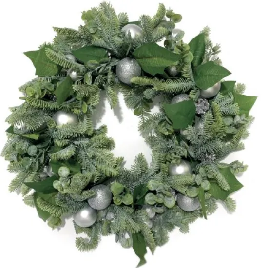 Craft Buddy "Sparkling Silver" Forever Flowerz Wreath New