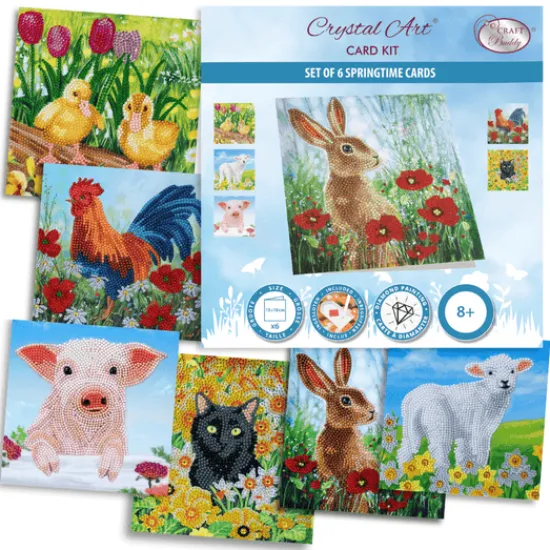 Craft Buddy Spring & Summer Crystal Art Card Set of 6 18x18cm Online