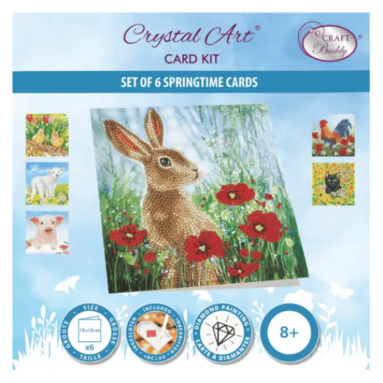 Craft Buddy Spring & Summer Crystal Art Card Set of 6 18x18cm Online