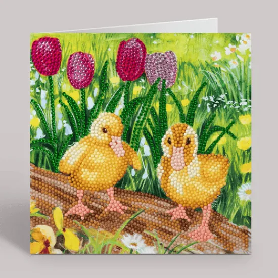 Craft Buddy "Spring Chicks" 18x18cm Crystal Art Card Best
