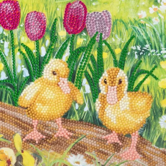 Craft Buddy "Spring Chicks" 18x18cm Crystal Art Card Best