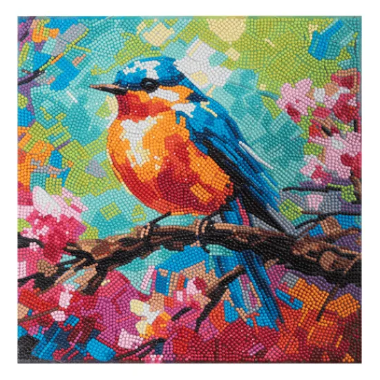 Craft Buddy "Spring Robin" Crystal Art Canvas Kit 30x30cm Online