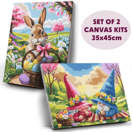 Craft Buddy "Spring Set" Crystal Art Canvas Kit 35cmx45cm Set of 2 Hot