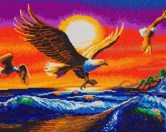 Craft Buddy "Sunset Eagles" Crystal Art Canvas Kit 40x50cm Fashion