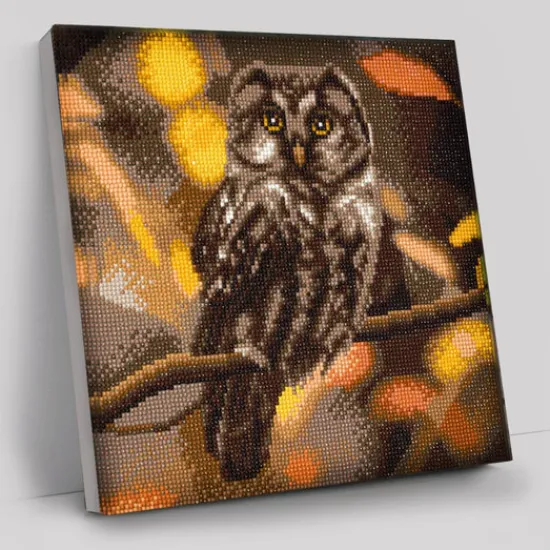 Craft Buddy "Tawny Owl" Crystal Art Canvas Kit 30x30cm Hot