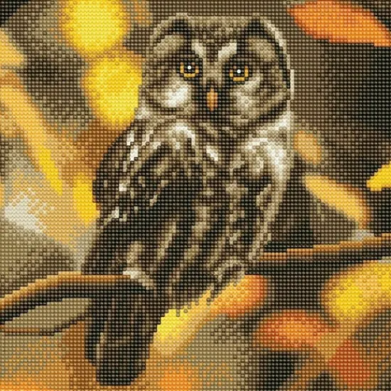 Craft Buddy "Tawny Owl" Crystal Art Canvas Kit 30x30cm Hot