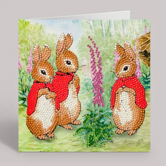 Craft Buddy "The Flopsy Bunnies" Crystal Art Card 18x18cm New