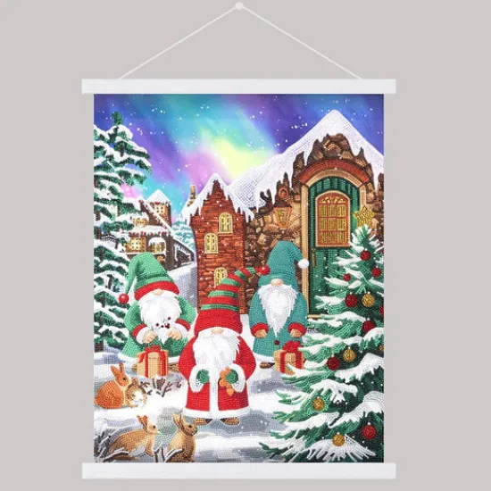 Craft Buddy ‘Three Merry Gnomes’ Crystal Art Scroll Kit 40x50cm Best