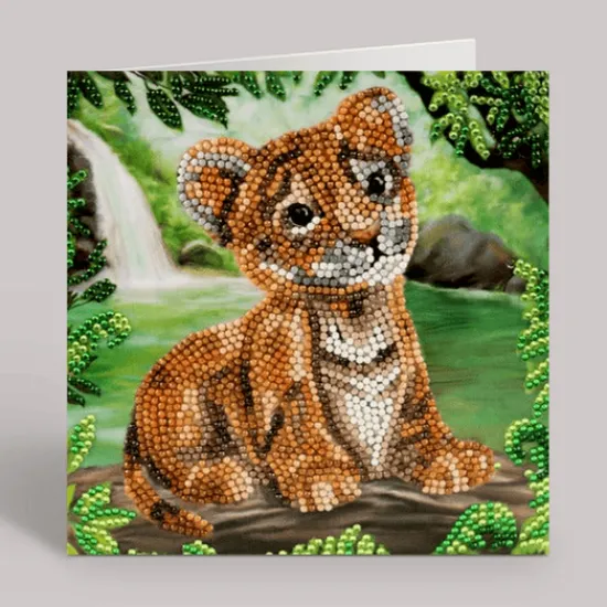 Craft Buddy "Tiger Cub" 18x18cm Crystal Art Card Online