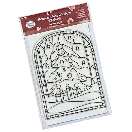 Craft Buddy "Tree of Light” Stained Glass A6 Stamp Set Best