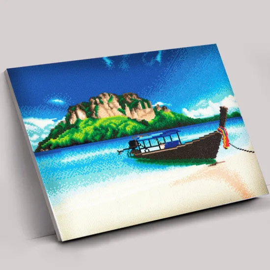 Craft Buddy "Tropical Beach Boat" Crystal Art Canvas Kit 40x50cm Fashion