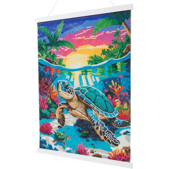 Craft Buddy Tropical Turtle Paradise Crystal Art Scroll Kit 40x50cm Clearance
