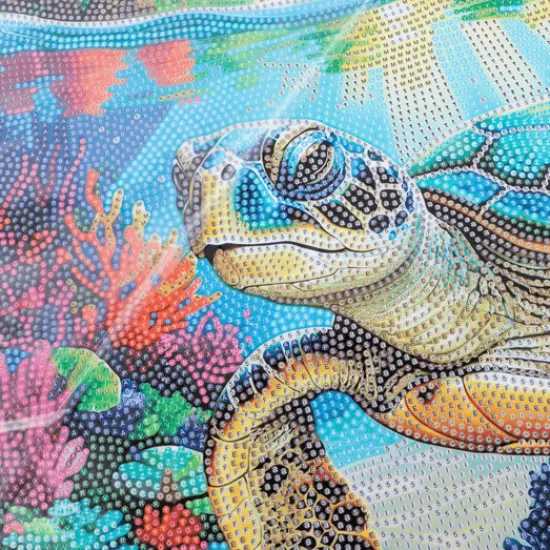 Craft Buddy Tropical Turtle Paradise Crystal Art Scroll Kit 40x50cm Clearance