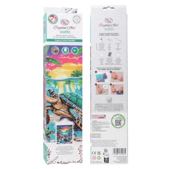 Craft Buddy Tropical Turtle Paradise Crystal Art Scroll Kit 40x50cm Clearance