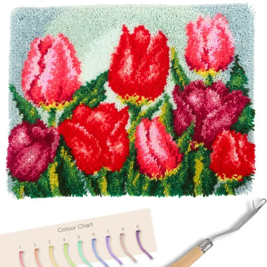 Craft Buddy "Tulips" Latch Hook Rug Kit 45*60cm New