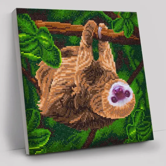 Craft Buddy "Two Toed Sloth" Crystal Art Canvas Kit 30x30cm Sale