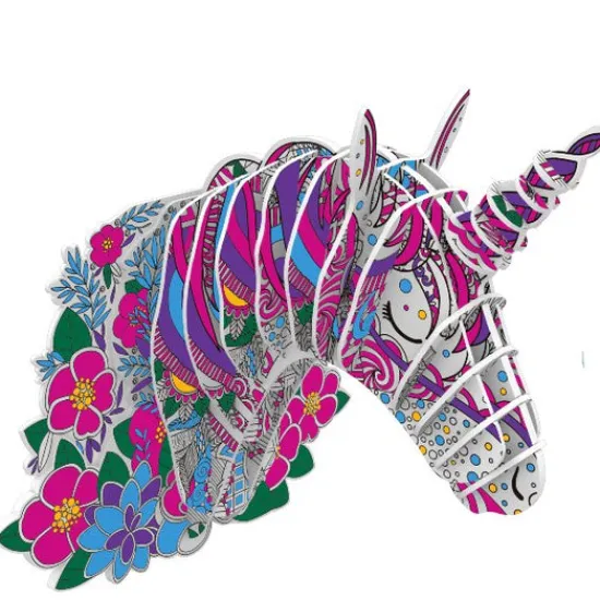Craft Buddy "Unicorn Head" 3D Colour Me Puzzle Kit Fashion