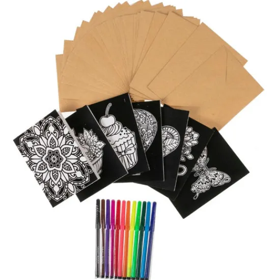 Craft Buddy Velvet Art Greeting Card Kit - Set Of 24 Outlet