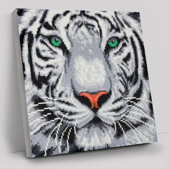 Craft Buddy "White Tiger" Crystal Art Canvas Kit 30x30cm Fashion