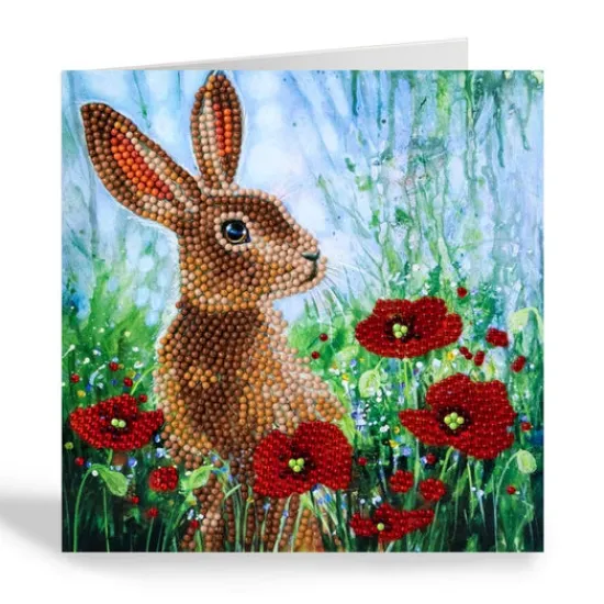 Craft Buddy "Wild Poppies and the Hare" Crystal Art Card 18x18cm Online