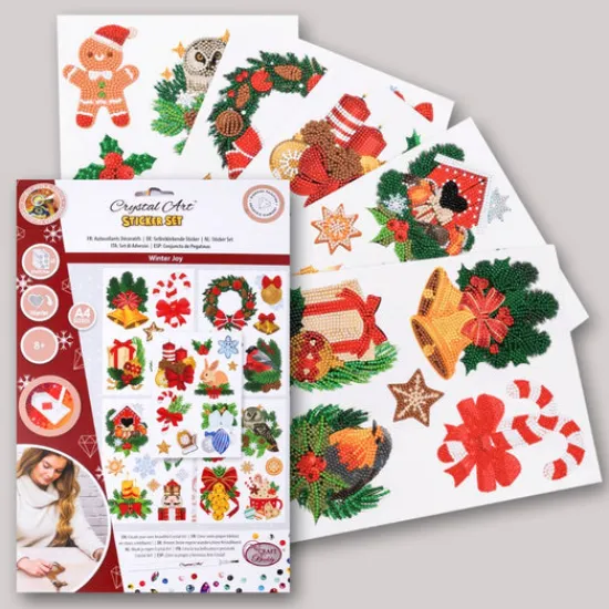 Craft Buddy "Winter Joy" Crystal Art Wall Sticker Set x36 Hot