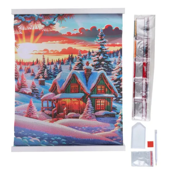 Craft Buddy ‘Winter Sunset’ Crystal Art Scroll Kit 40x50cm New