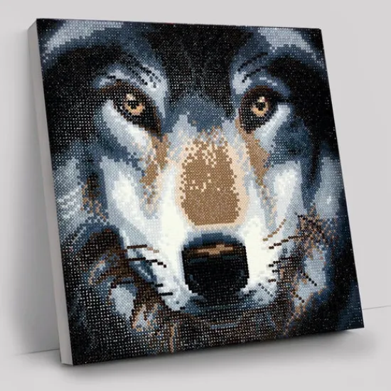 Craft Buddy "Wolf" Crystal Art Canvas Kit 30x30cm Discount
