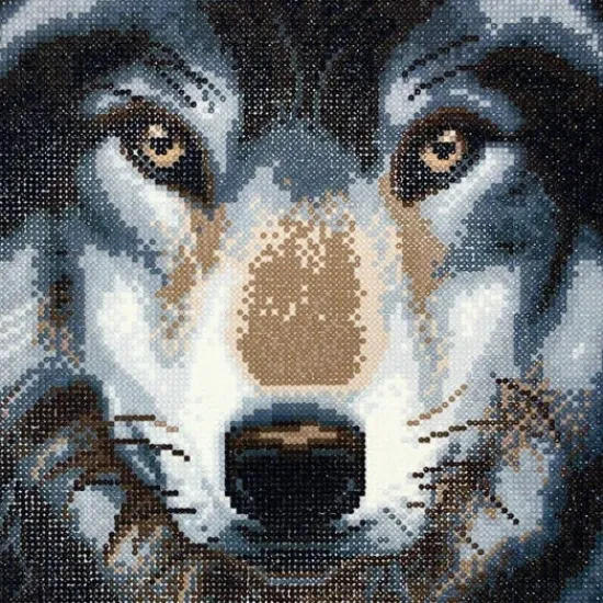 Craft Buddy "Wolf" Crystal Art Canvas Kit 30x30cm Discount