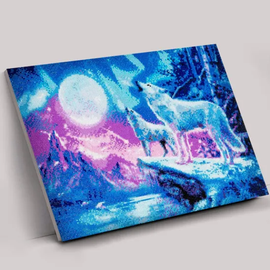 Craft Buddy "Wolves & Northern Lights" Crystal Art Canvas Kit 40x50cm Discount