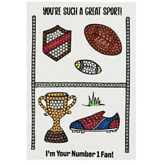 Craft Buddy "You're Such A Great Sport" Crystal Art A6 Stamp Set Sale