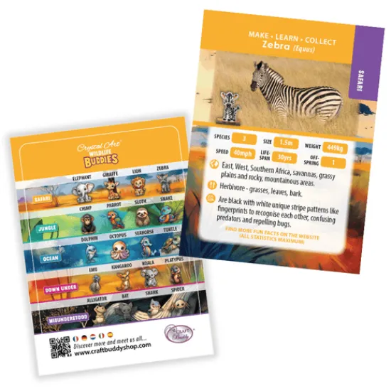 Craft Buddy Zebra Crystal Art Wildlife Buddies Outlet